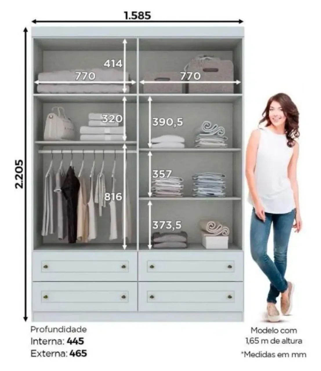 Guarda - roupa 100% MDF - Foto 3