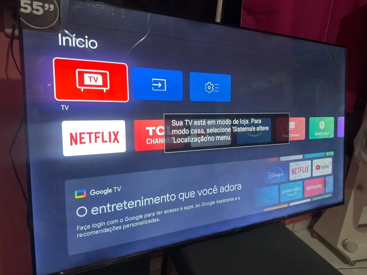 Smart TV tcl Android 50 polegadas 4K bordo infinita comando de voz - Foto 2