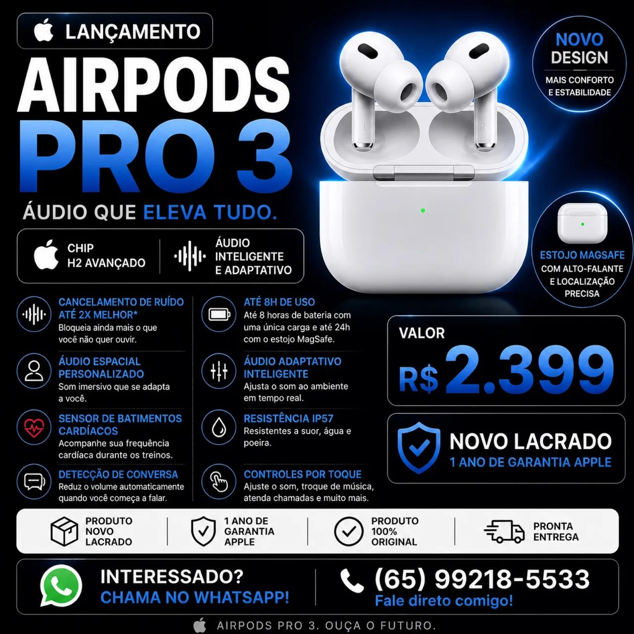 AIRPODS PRO 3 - Acessórios de Celular - Jardim das Américas