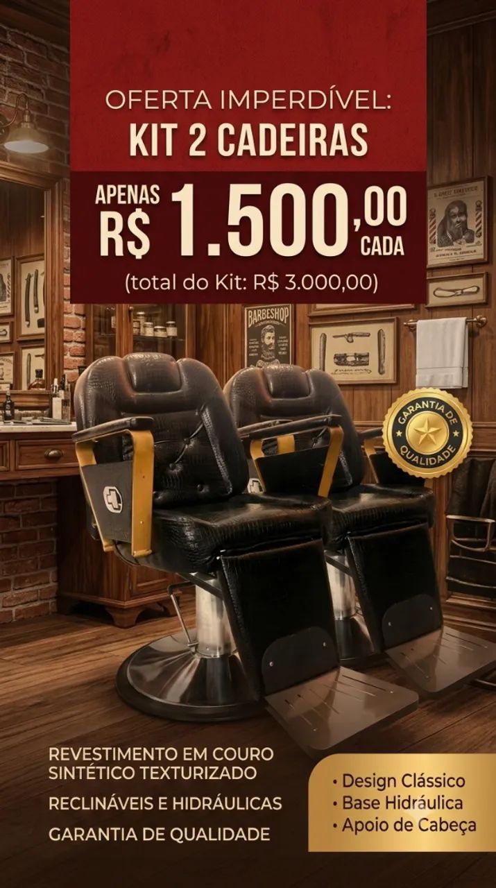 CADEIRA DE BARBEIRO NOVA