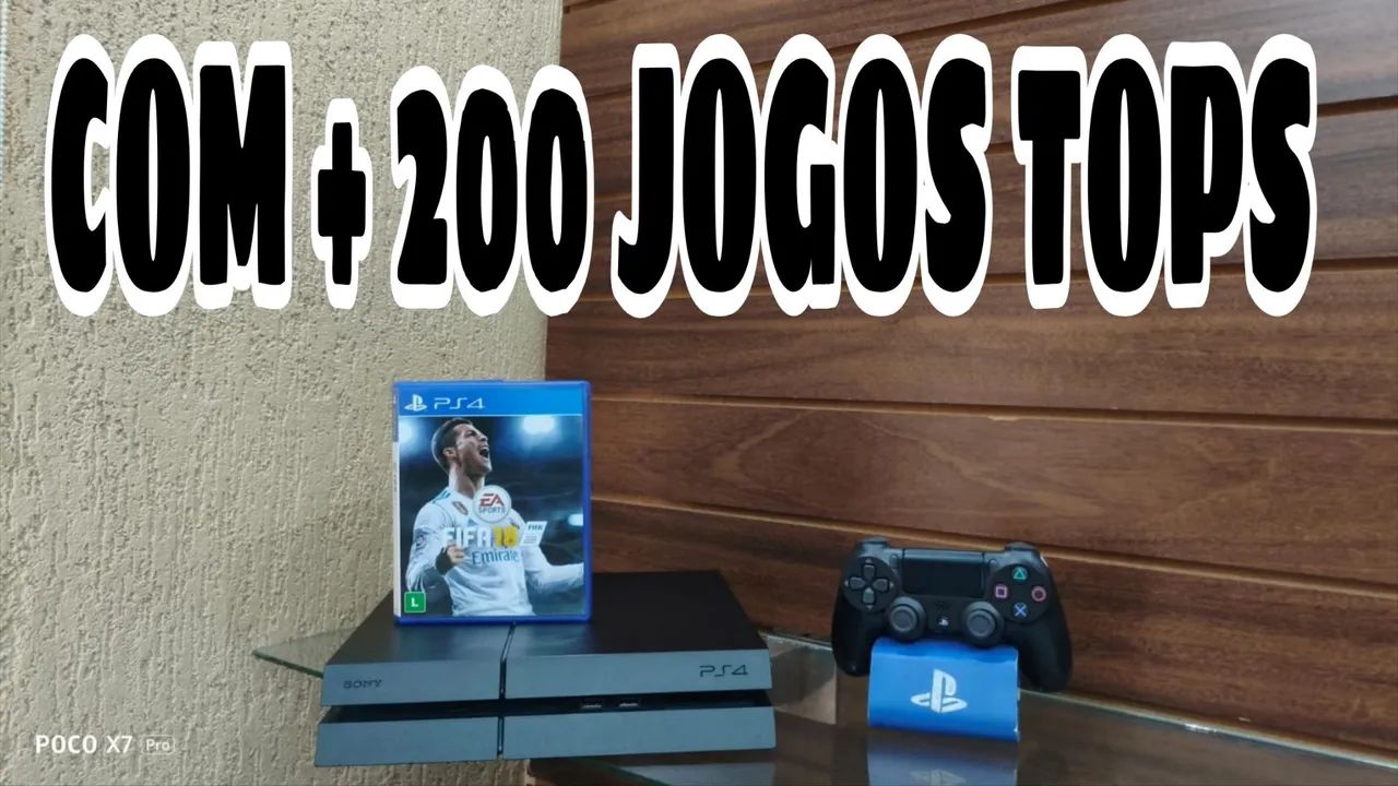 PS4 + 200 jogos tops 