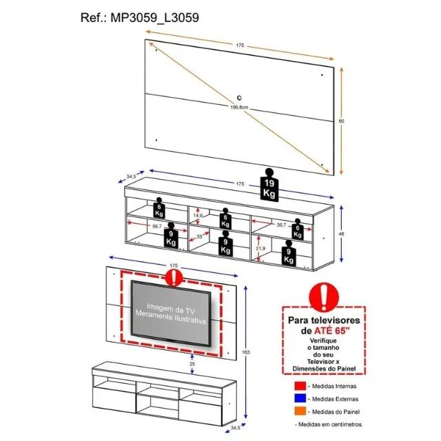 PROMOÇÃO Rack + Painel para Tv ate 65 Polegadas NOVO - Foto 2