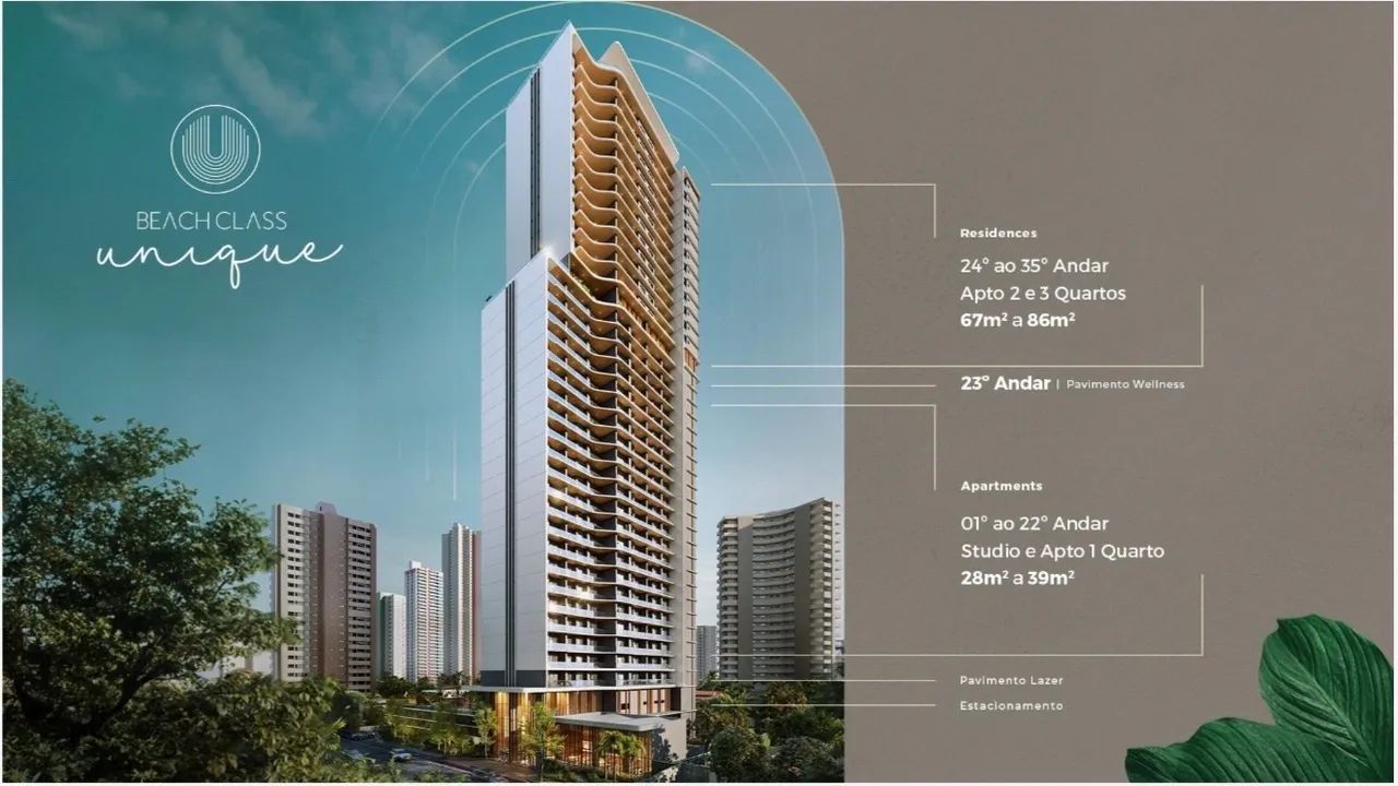 Apartamento 28m2, 01 suíte, Beach Class Unique  - Foto 2