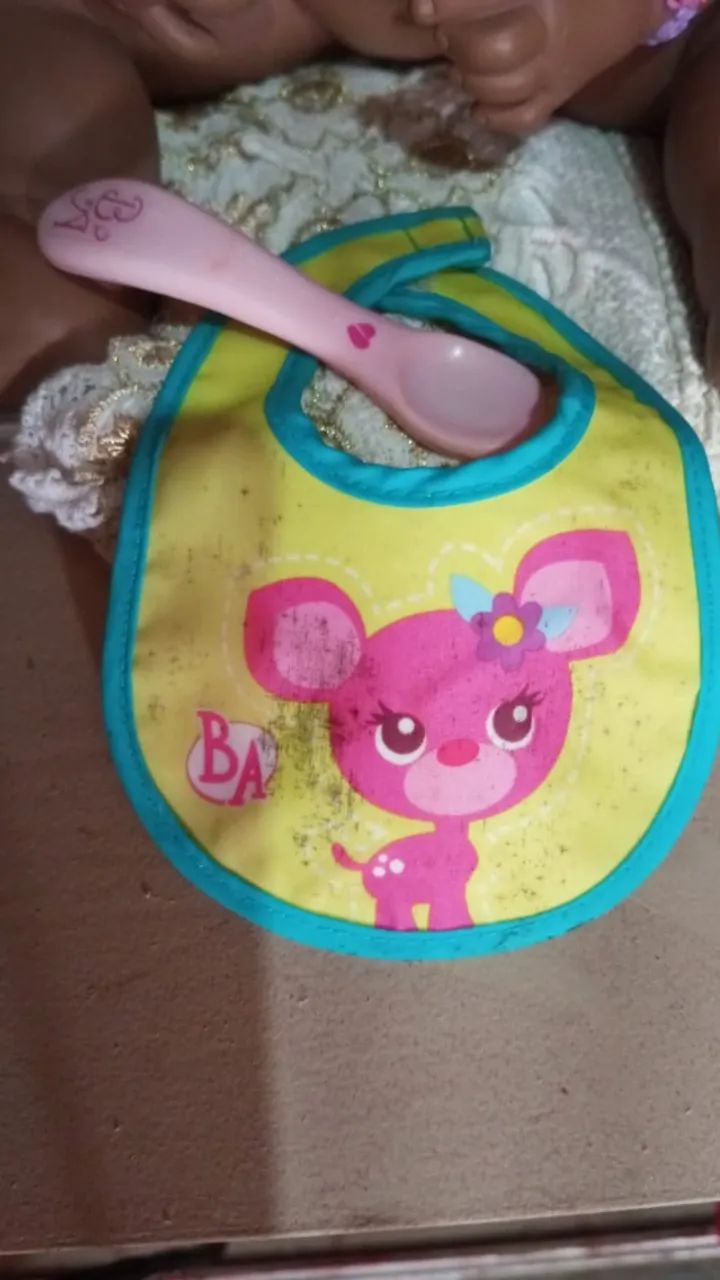 babador e colher para boneca