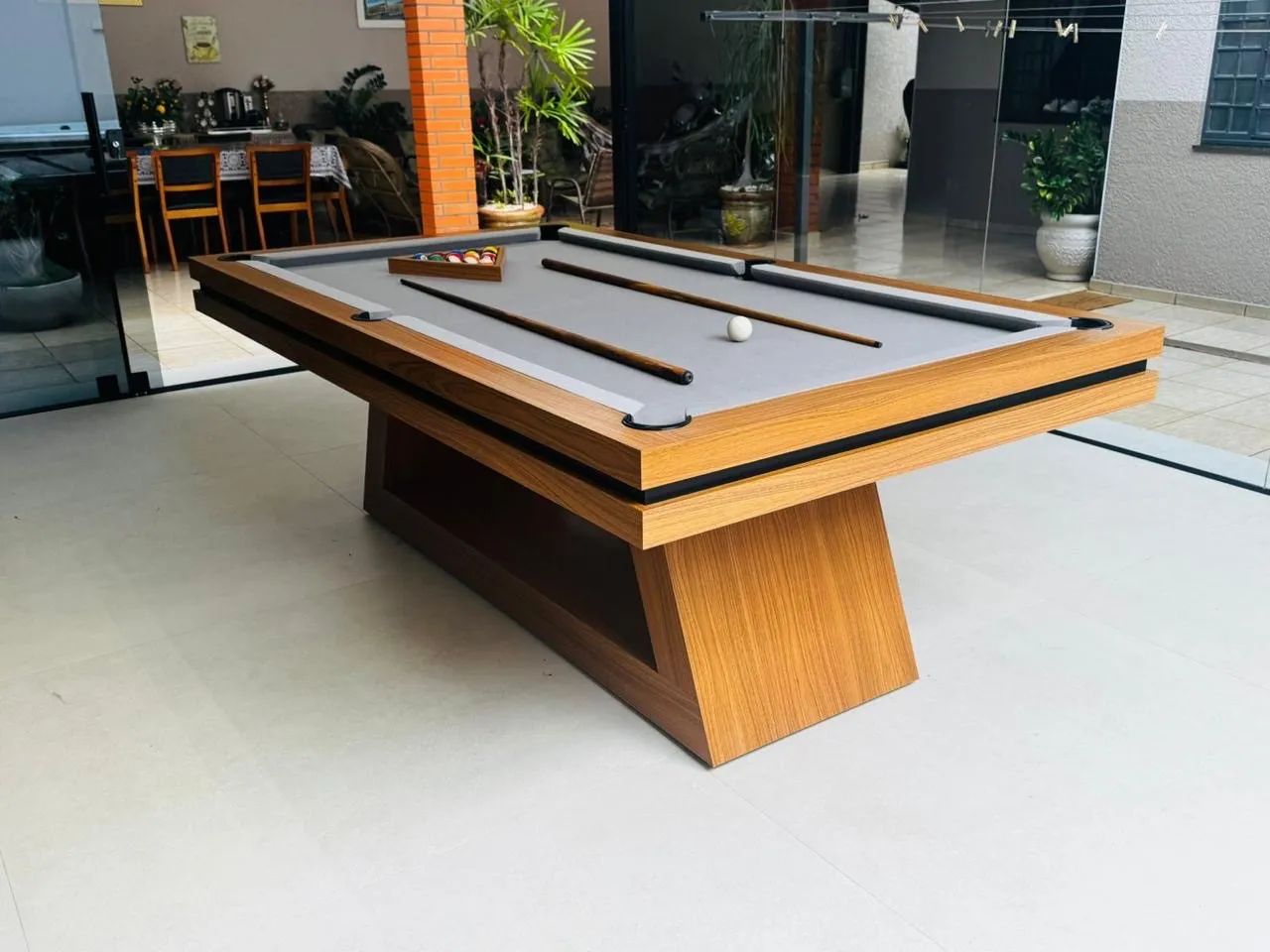 Sinuca + Jantar + Ping Pong Mesa 3 em 1