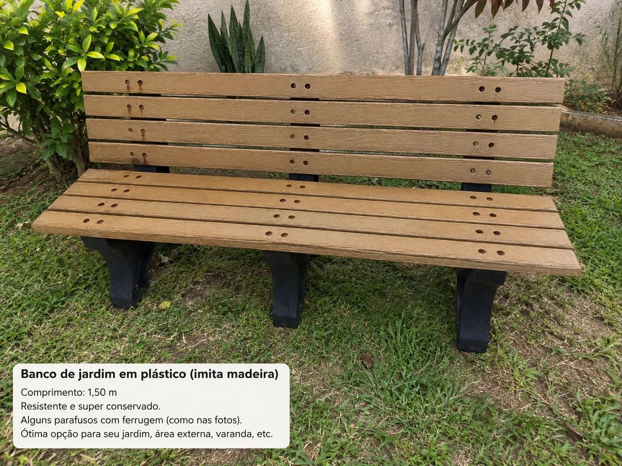 Banco jardim- varanda plástico madeira