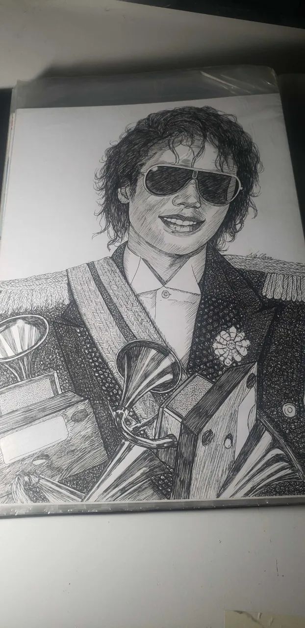 Desenho do Michael Jackson feito à mão - Foto 4