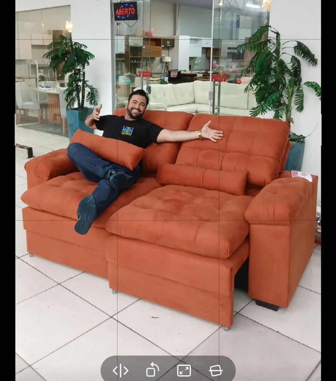 Sofa retrátil e reclinável pra 4 lugares