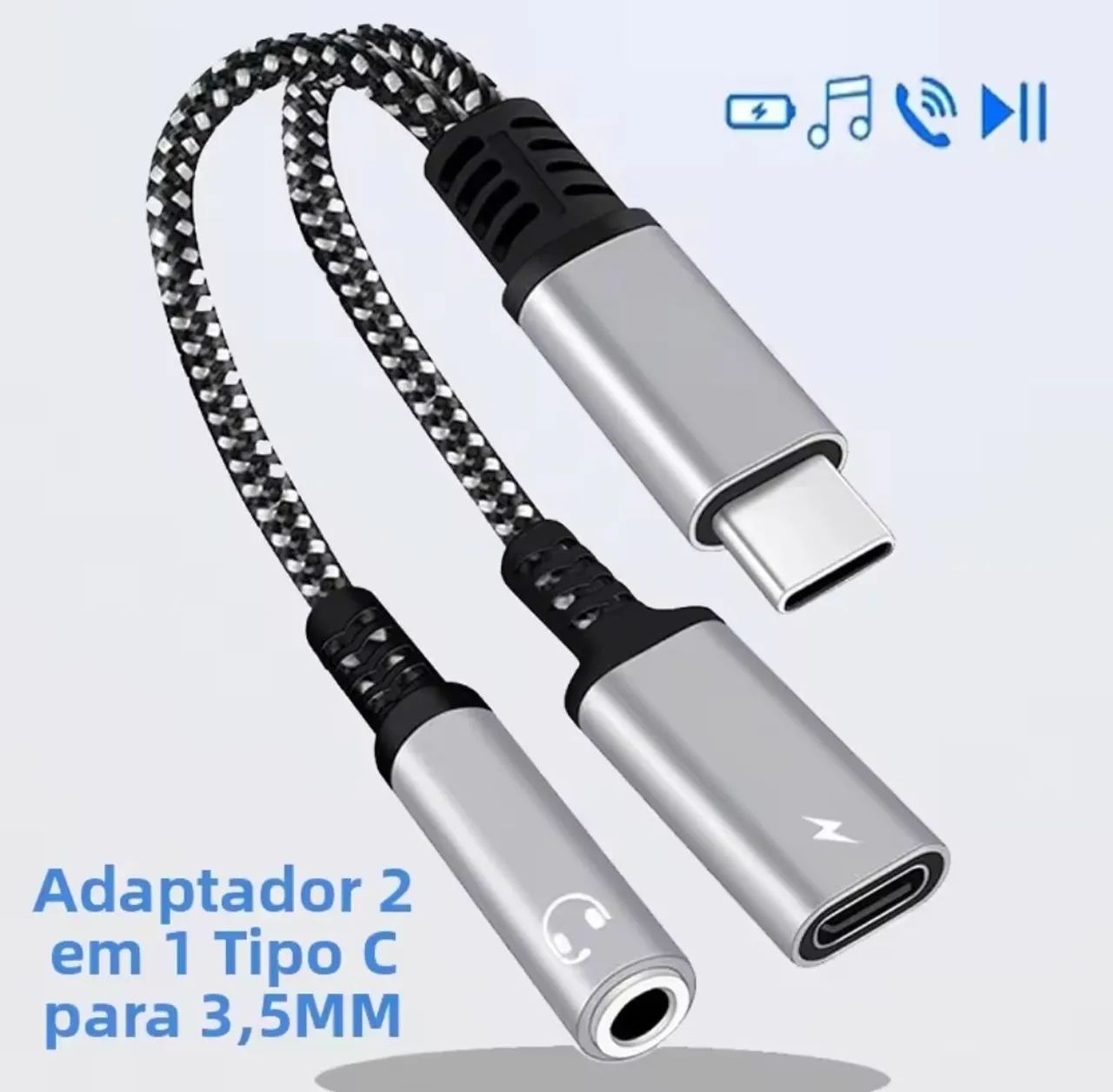 Cabo conversor USB-C para 3,5mm PD60w