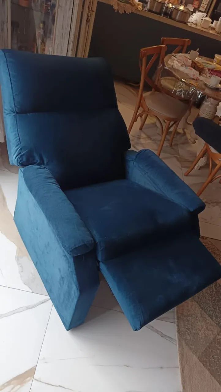 Poltrona Azul Reclinável  - Foto 3