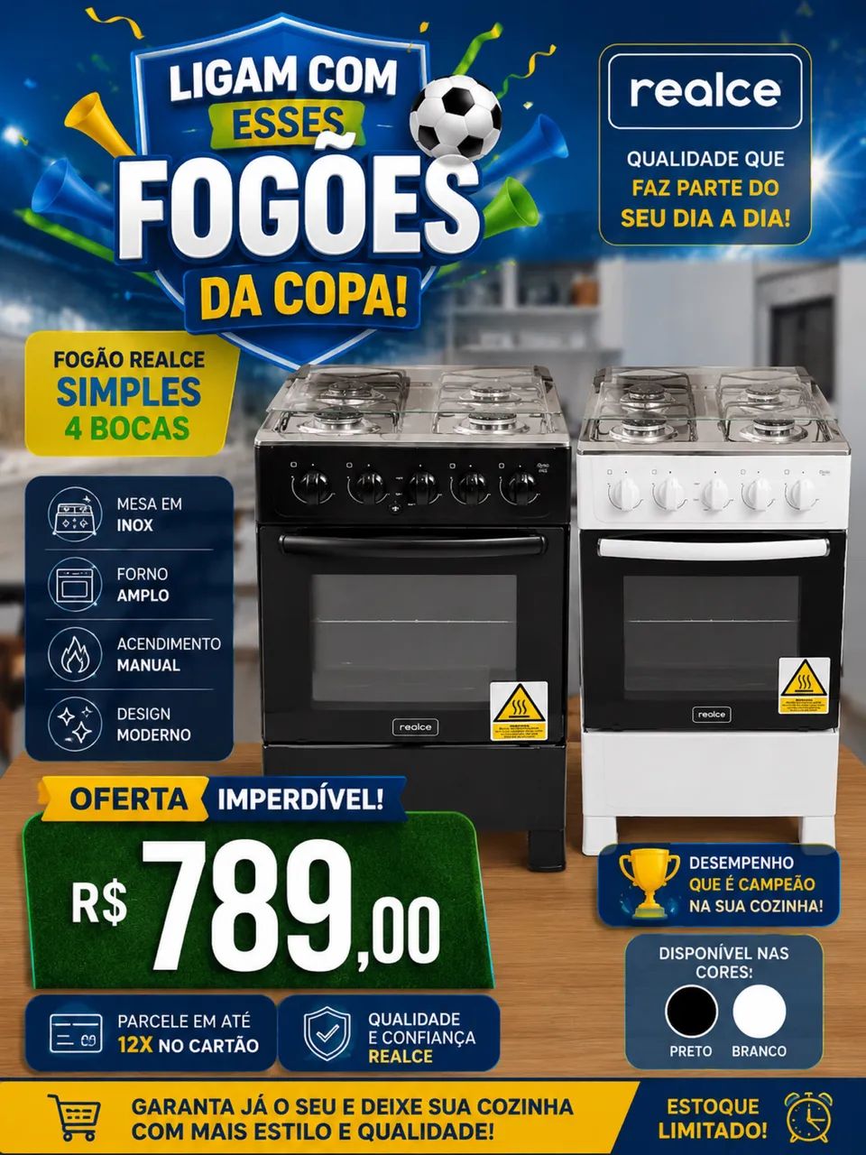 Fogão de bocas simples 