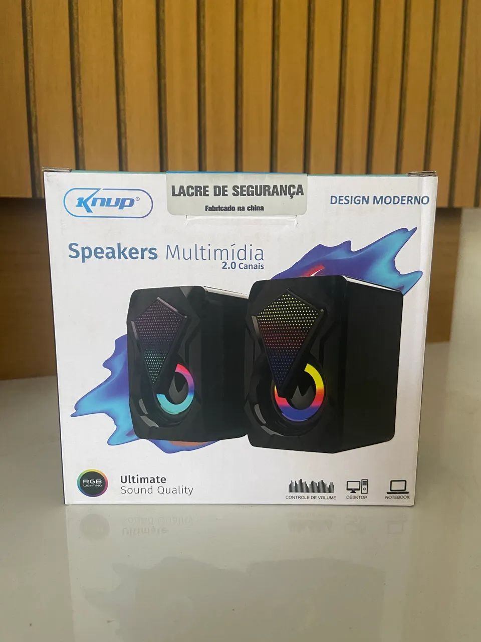 Caixa de Som para Computador e Notebook com LED RGB - Som Estéreo - Foto 3