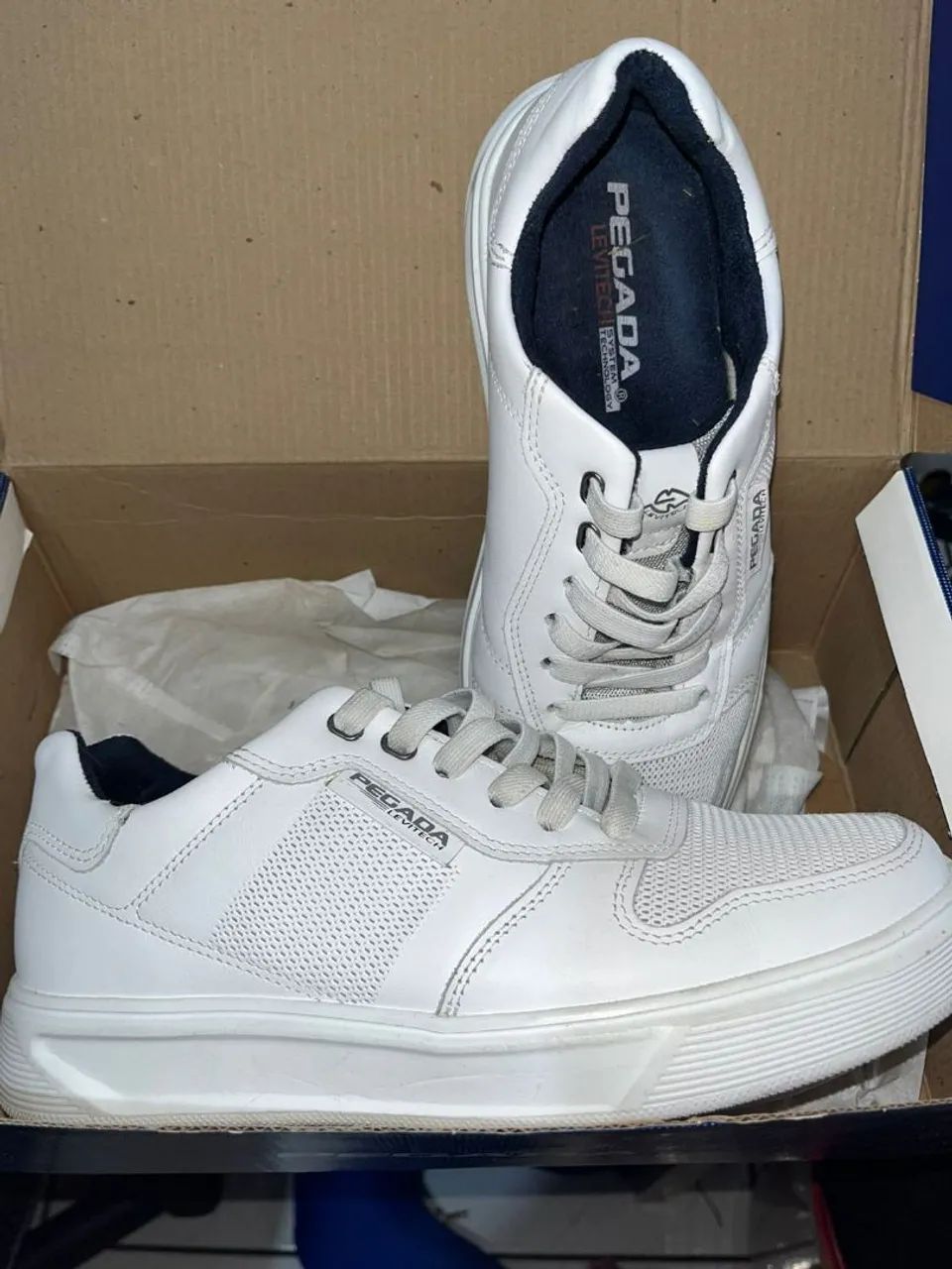 Tênis Pegada branco número 37 com caixa original usado 1 única vez - Foto 2