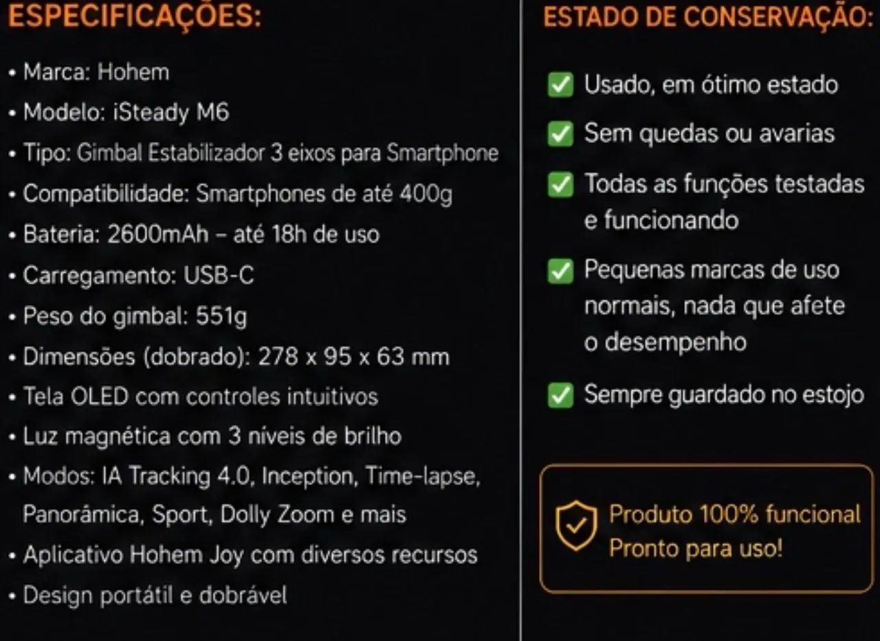 Hohem iSteady M6 + Microfone Ulanzi ? Kit Completo Usado - Foto 4