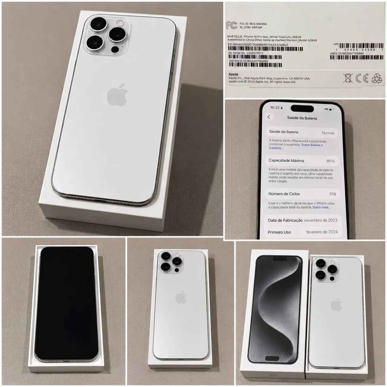 Iphone 15 Pro Max 256gb - Titânio Branco 