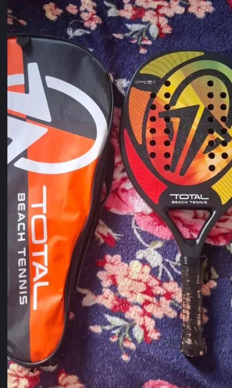 Raquete Beach Tennis Total Fun 100% Carbono + Raqueteira - Foto 4