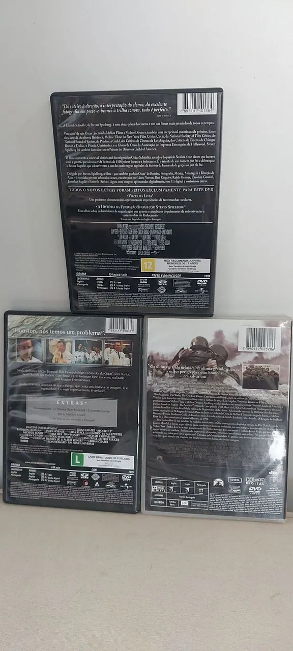 KIT DVD Clássicos - Soldado Ryan / Apollo 13 / Schindler - Foto 2