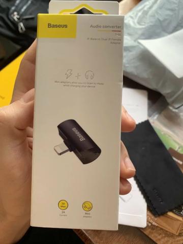 Adaptador Lightning fone + carregador iPhone original baseus - Foto 6