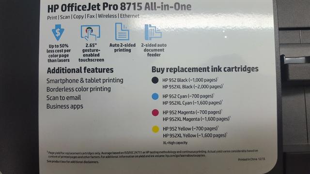Impressora Multifuncional Hp Officejet Profissional 8715 Com Wi-Fi / 4 Em 1 Bivolt - Preta - Foto 5