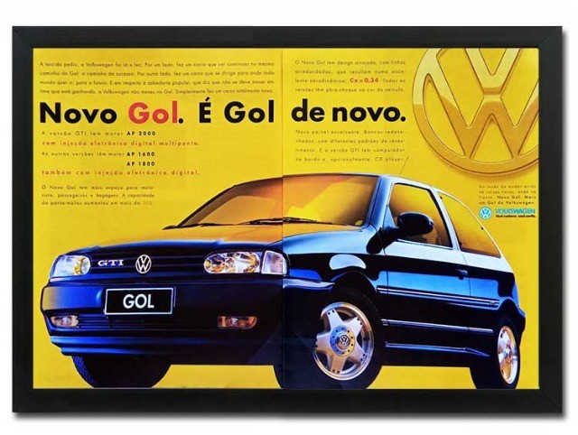 Gol GTI 1995 bola - Quadro decorativo com propaganda original de revista - Foto 3