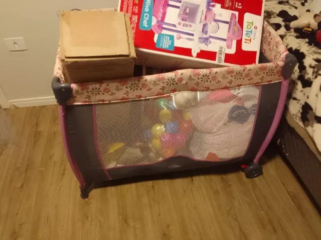 Cercadinho criança rosa e cinza - Foto 2