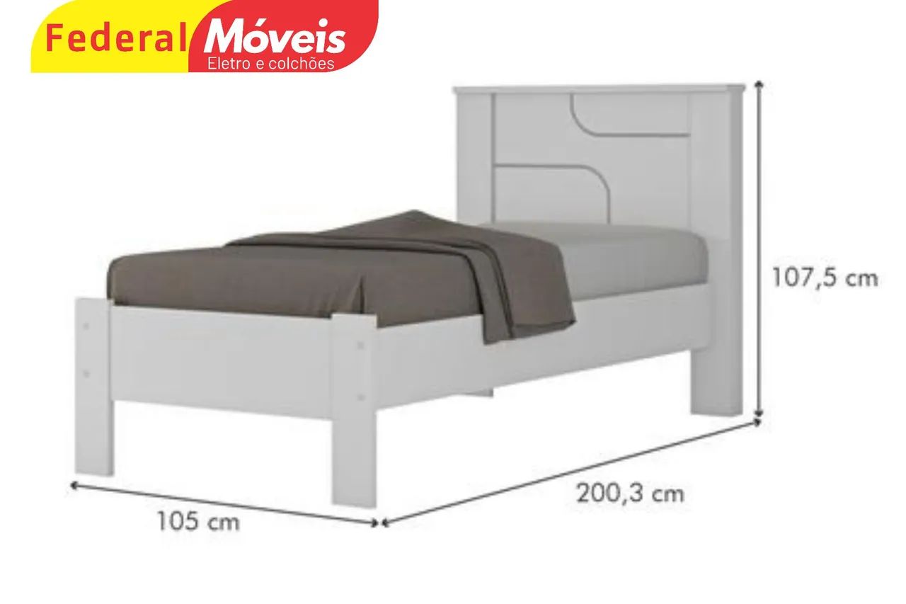 Cama Solteiro em MDF Promoção - Entregamos - Foto 2