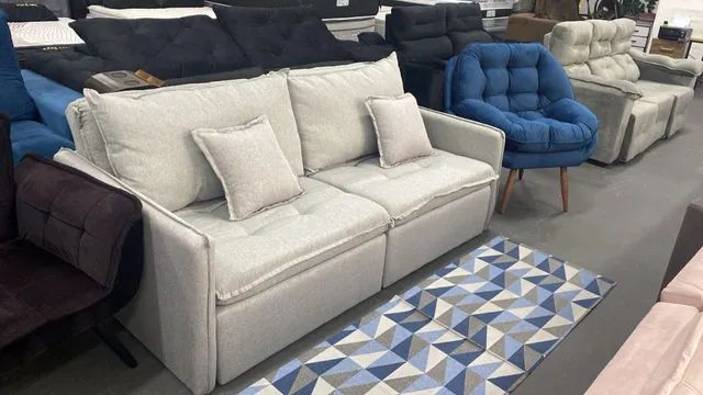 Sofá Em linho i  Sem Caixa Com Pillow Top 2.20m<br>Super Elegância em Linho - Foto 2