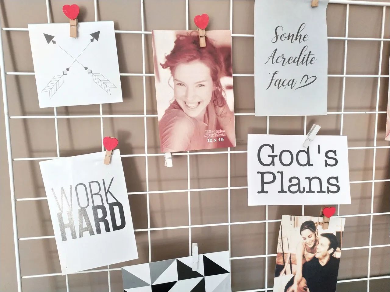 Quadro de grade branco p fotos e mensagens - Foto 3