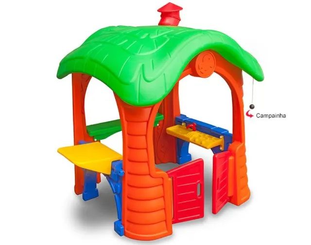 Casinha de brinquedo e boneca playground plastico resistente ao sol e chuva 