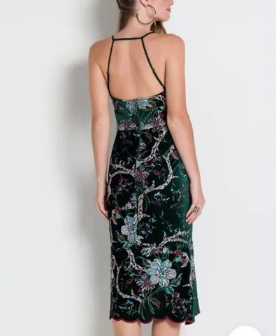 Vestido Colcci Midi Veludo Bordado - Foto 2