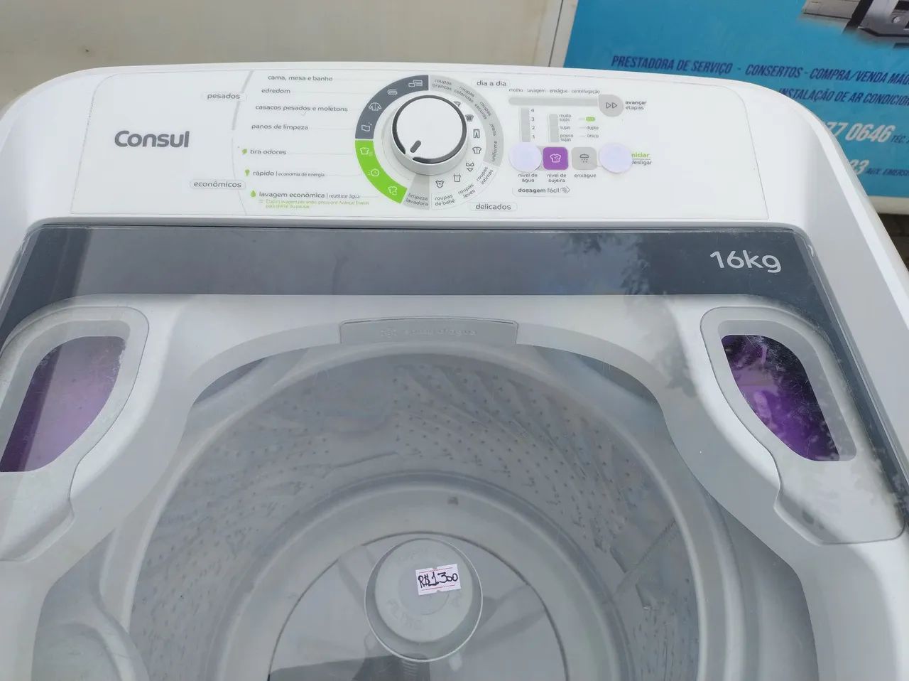 Máquina de lavar roupa Cônsul 16 kilos, cesto em inox,R$1.300.Garantia de 3 meses.Itajai.