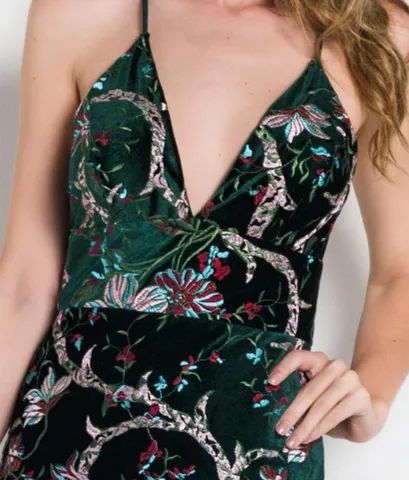 Vestido Colcci Midi Veludo Bordado - Foto 3