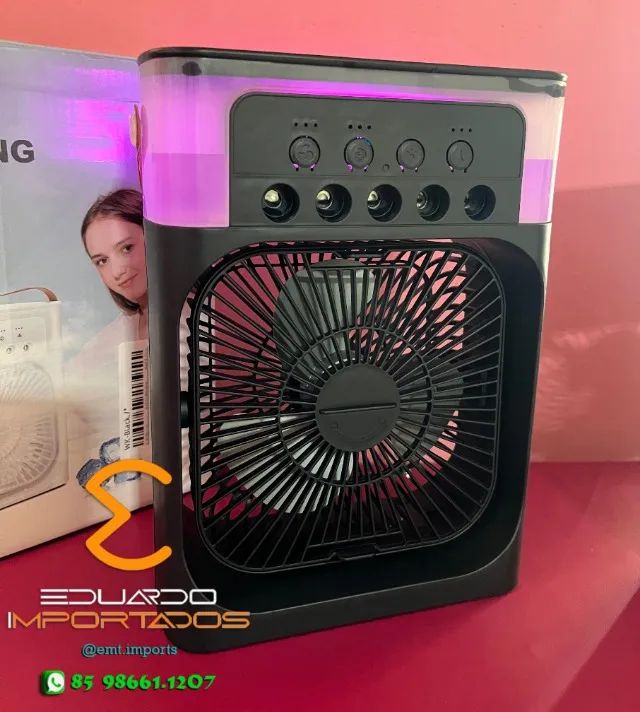 AR-CONDICIONADO Mini CLIMATIZADOR, Umidificador Portátil USB LED - Foto 4