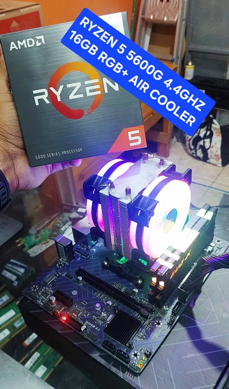 PC Gamer Ryzen 5 5600G 16GB RGB + Air Cooler