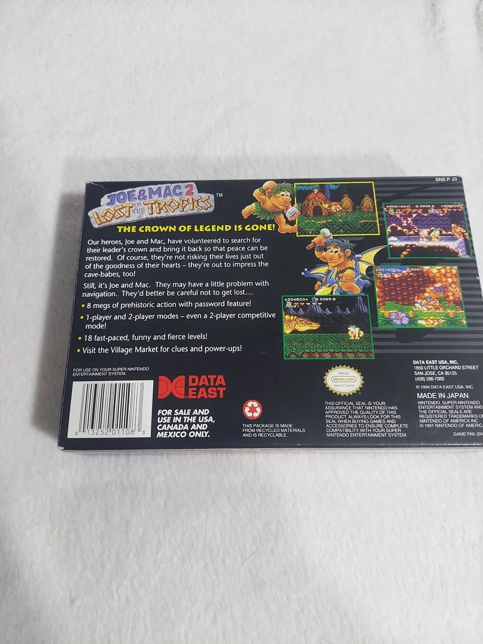 Jogo de super Nintendo Joe e mac 2 lost in the tropics - Peças e