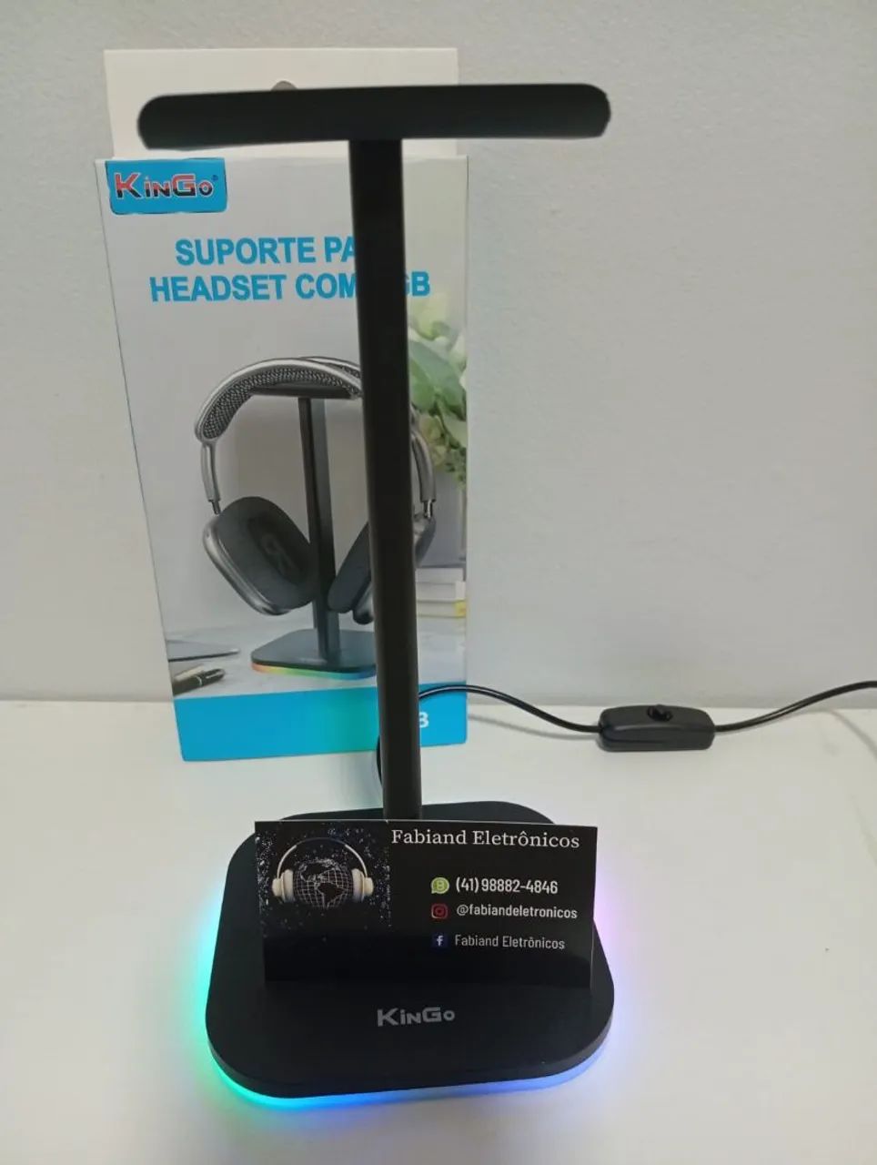 SUPORTE PARA HEADSET COM RGB - Foto 2