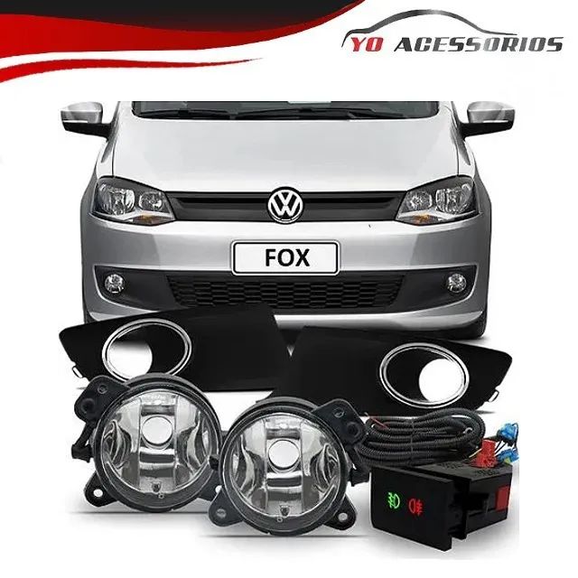 KIT FAROL MILHA NEBLINA FOX 2010 A 2013 BOTAO MOD ORIGINAL