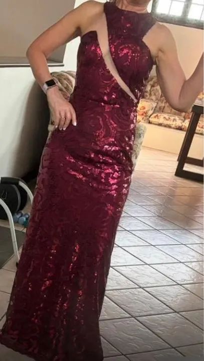 Vestido de festa marsala tamanho 38
