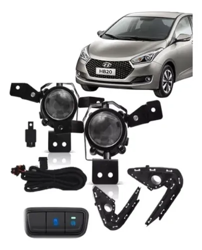 Kit Farol De Milha Hb20 2020 a 2022 Botão Modelo Original