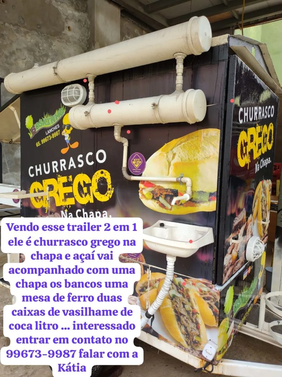 Trailer Churrasco Grego 2 em 1
