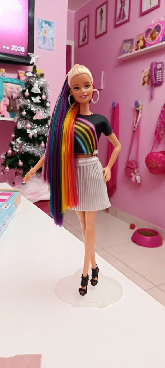 Barbie Rainbow Sparkle Hair - Penteado Arco Íris 