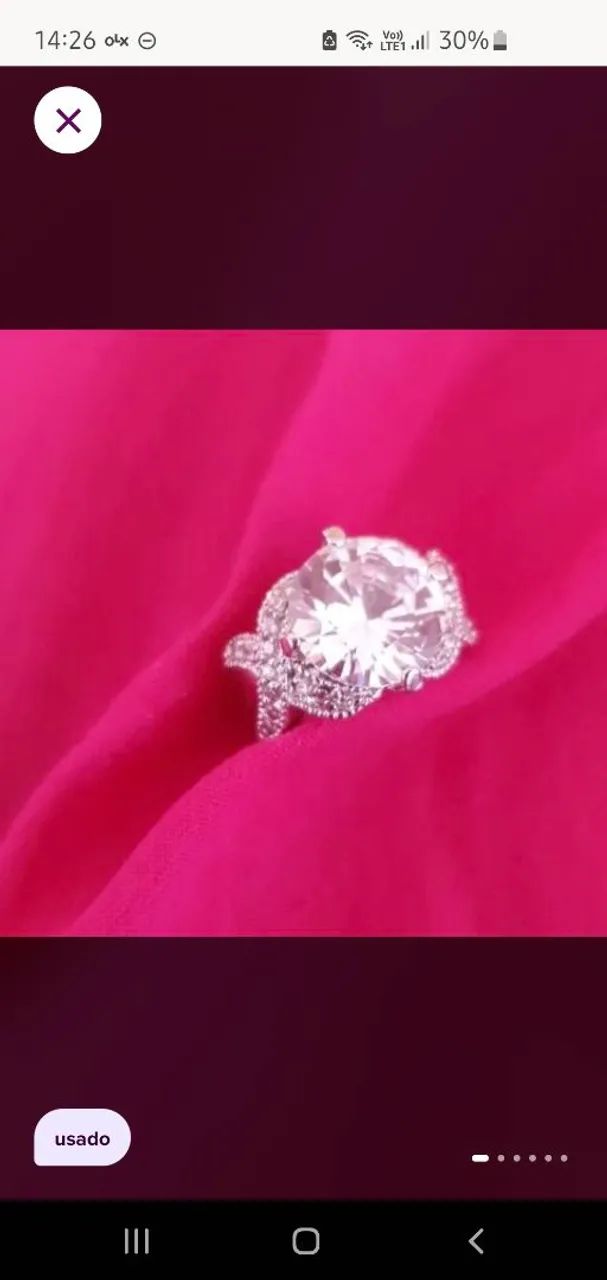 Anel strass e pedra