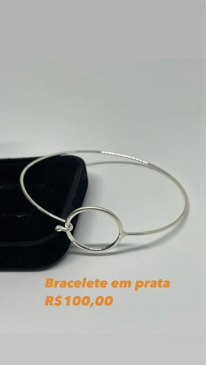 Bracelete em prata coração - Foto 3