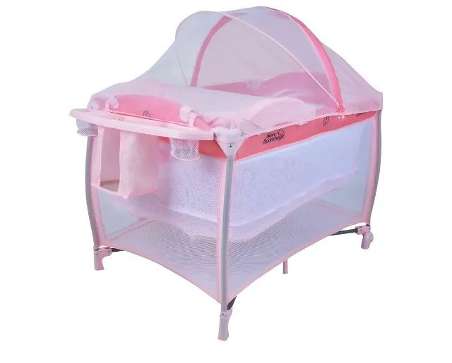 Berço Burigotto New Aconchego Rosa com Colchão Ortobom - Foto 5