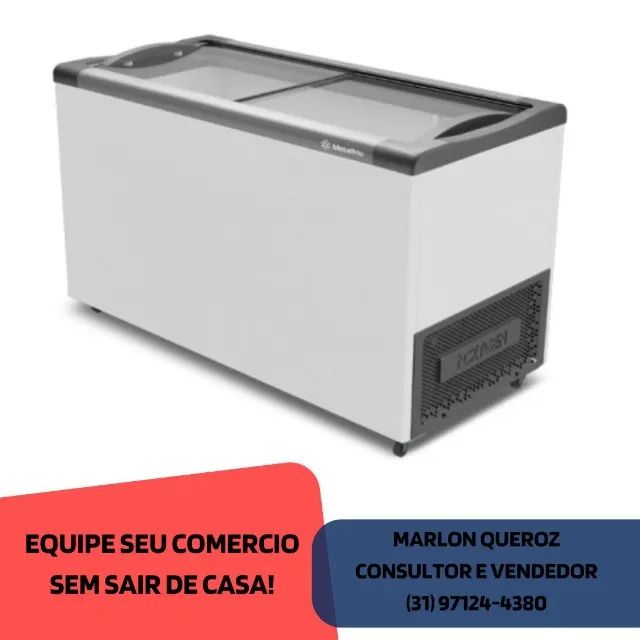 Freezer Metalfrio 388 Litros Tampa de Vidro 220v