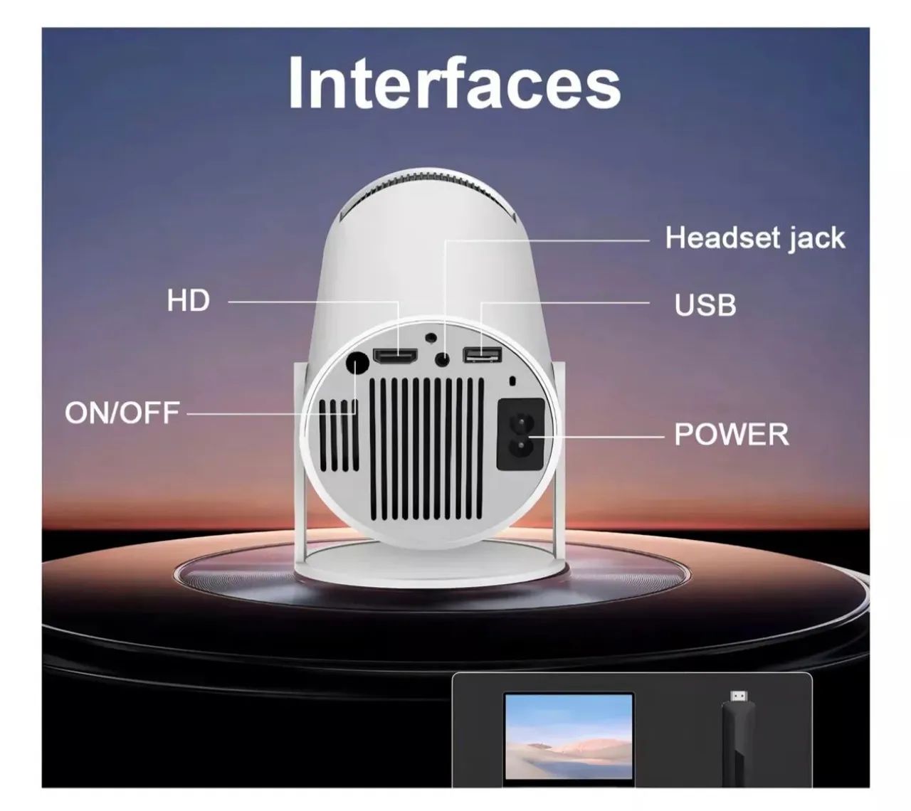 Projetor Home Cinema 4K Projetor android 11.0 resolução 4k hd bluetooth hdmi wifi - Foto 2