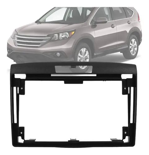 Moldura Painel 2 Din 9 Polegadas Crv 2012 Até 2016 Preto