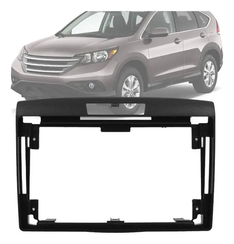 Moldura Painel 2 Din 9 Polegadas Crv 2012 Até 2016 Preto