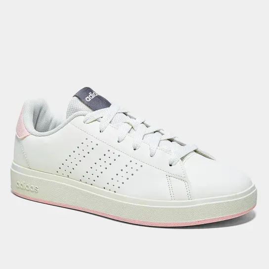Tênis Adidas Advantage Base 2.0 Feminino - Bege+Rosa - Foto 2