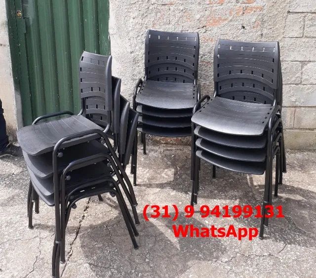 Cadeiras novas iso Polipropileno cor preta Frete grátis - Foto 2